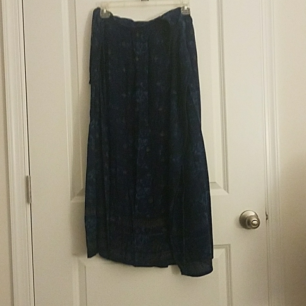 Soho Village Blue and Gold wrap skirt